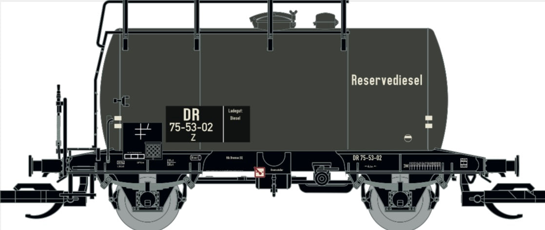 Set Kesselwagen Motorenöl und Reservediesel, DR, Ep. III