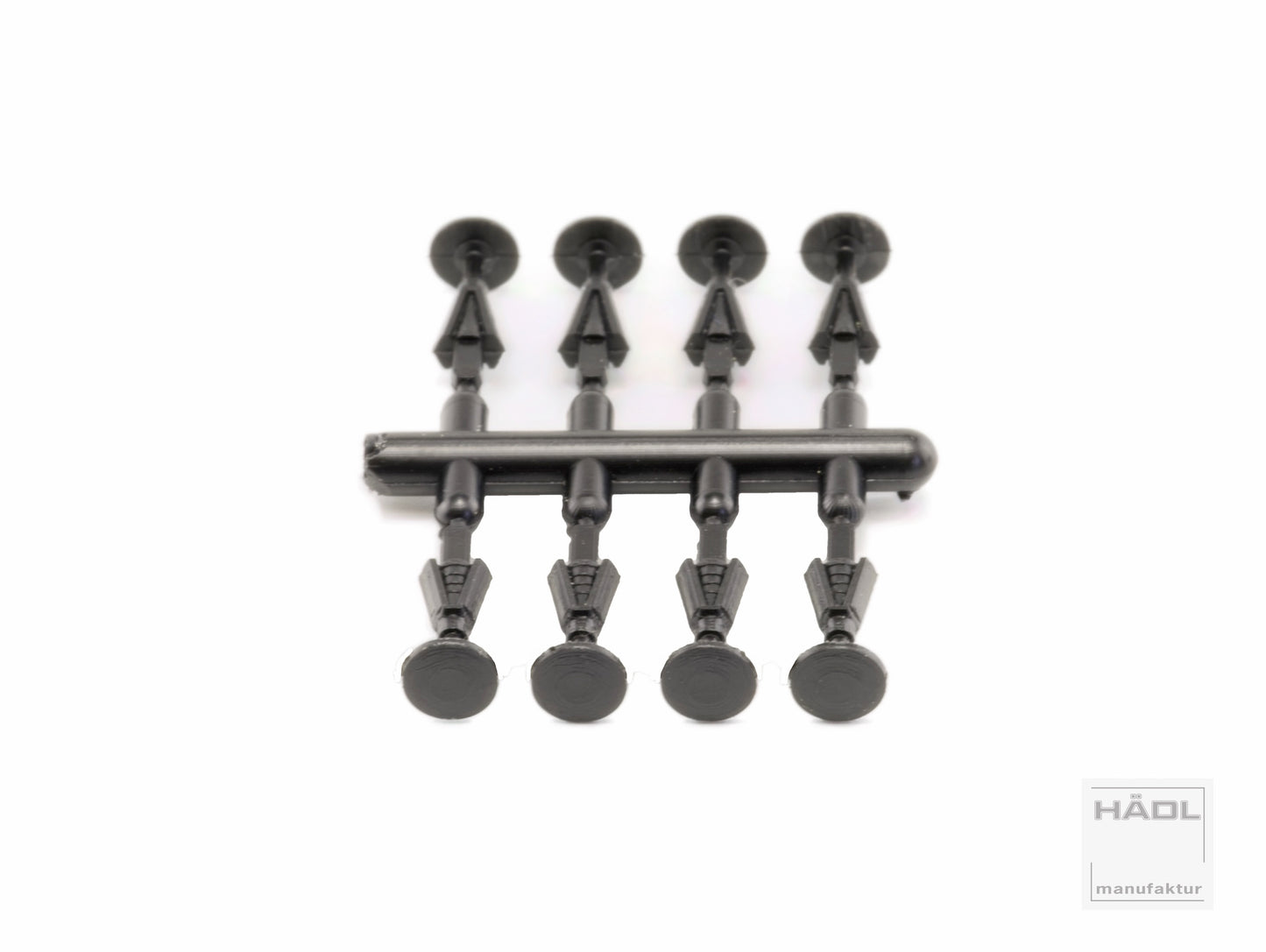 Stangenpuffer, je 4 Stück gewölbt und flach