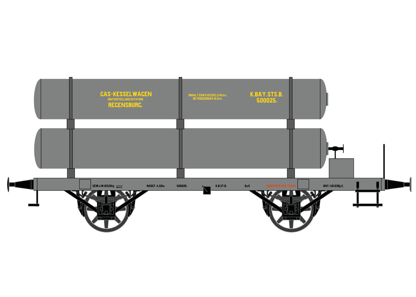 Leuchtgas-Kesselwagen der K.Bay.Sts.E.B.