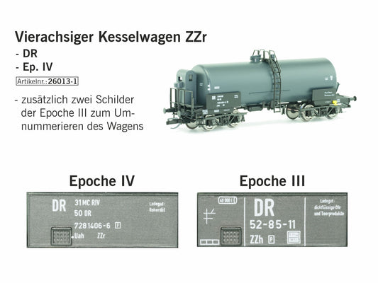 Stammtischwagen HRO Frühjahr, vierachsiger Kesselwagen ZZr, DR, Ep. IV
