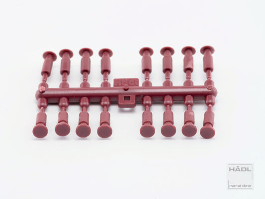 Puffer, rund, je 8 Stück gewölbt und flach