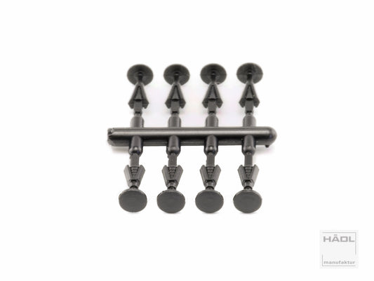 Stangenpuffer, je 4 Stück gewölbt und flach