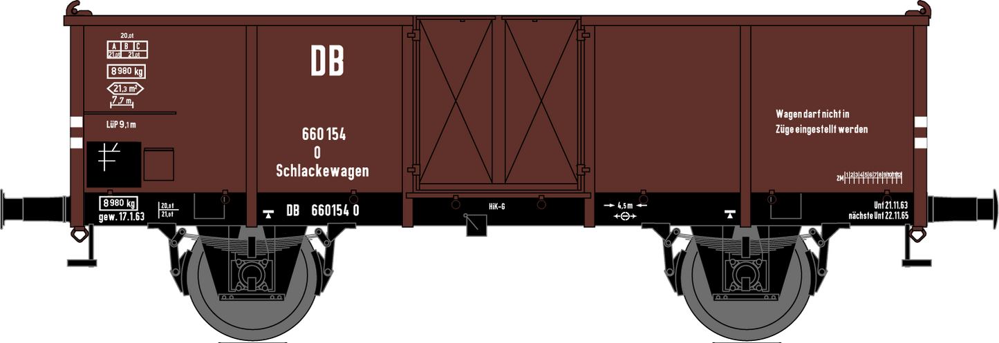 [Vorbestellung] DB-Schlackewagen mit Schlackeladung, DB Ep. III